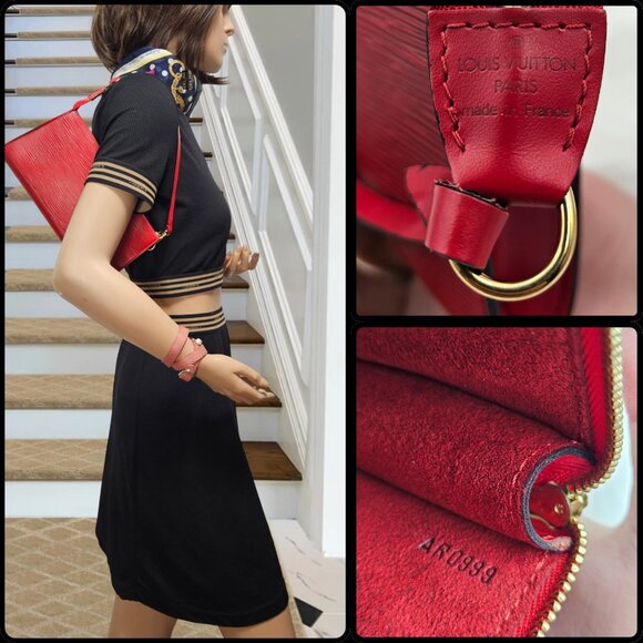 Louis Vuitton  Red Epi Leather Pochette Accessoire - Picture 9 of 17